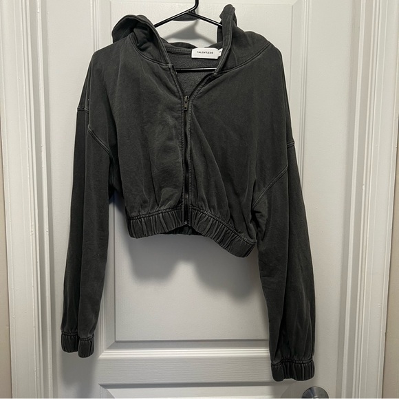 Talentless Zip Crop Hoodie - Picture 2 of 8